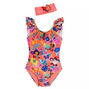 New NWT Disney Encanto Swimsuit Set for Girls Colorful Size 9/10